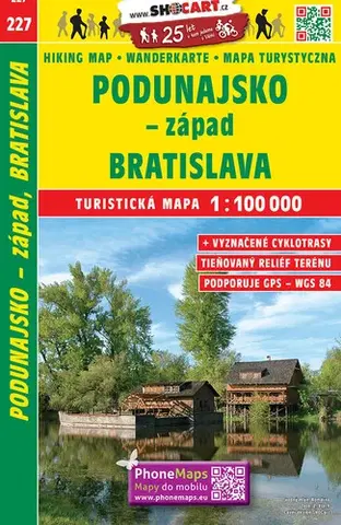 Turistika, skaly Podunajsko - západ, Bratislava 1:100 000
