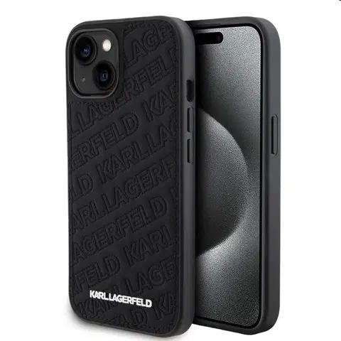 Puzdrá na mobilné telefóny Puzdro Karl Lagerfeld PU Quilted Pattern pre Apple iPhone 15, čierne 57983116799