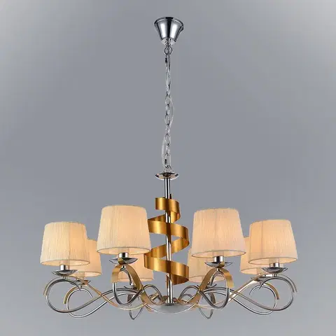 Moderné lampy do obývačky Denis Závesné svietidlo 8x40w E14 Chróm/Zlatá