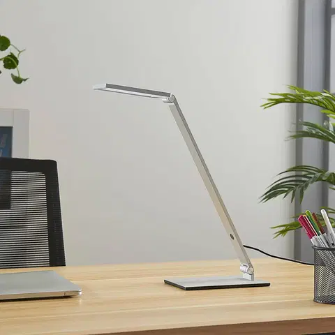 Stolové lampy na písací stôl Lucande Resi – stmievateľná LED lampa na písací stôl