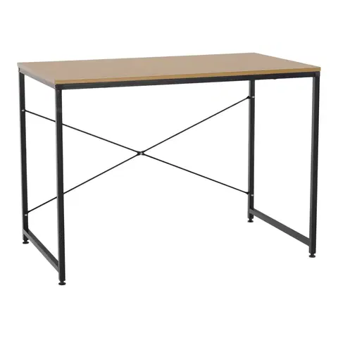 Písacie stoly Písací stôl, dub/čierna, 100x60 cm, MELLORA