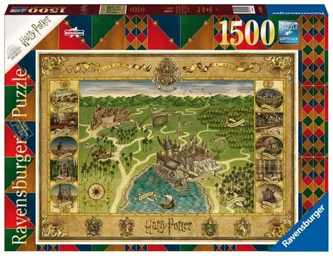 Hračky puzzle RAVENSBURGER - Harry Potter: Mapa Rokfortu 1500 dielikov