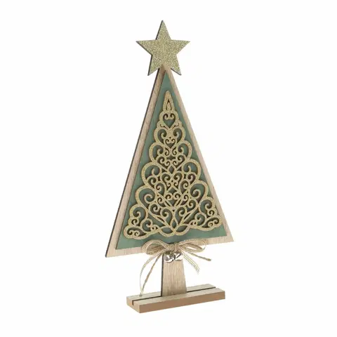 Vianočné dekorácie Drevený vianočný stromček Ornamente zelená, 11 x 23 x 4 cm