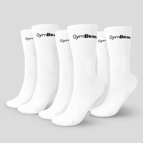 Spodné prádlo a plavky GymBeam Ponožky 3/4 Socks 3Pack White  XL/XXL