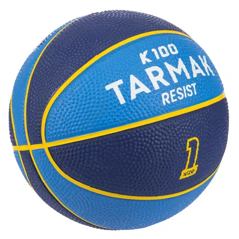 basketbal Detská mini basketbalová lopta veľkosti 1 - K100 modrá gumená