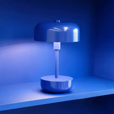 Vonkajšie osvetlenie terasy Dyberg Larsen Dyberg Larsen Haipot LED lampa batéria modrá