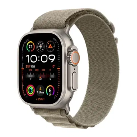 Inteligentné hodinky Apple Watch Ultra 2 GPS , 49mm , titánové puzdro  s alpinským remienkom olivová - L MRF03CSA