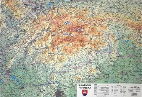 Slovensko a Česká republika Slovensko reliéfne 1:450T SHOCart