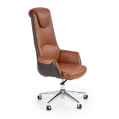 Kancelárske stoličky HALMAR Calvano kancelárske kreslo s podrúčkami svetlohnedá / tmavohnedá