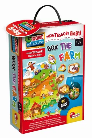 Hračky spoločenské hry pre deti LISCIANIGIOCH - Montessori Baby Box The Farm - Vkladačka Farma