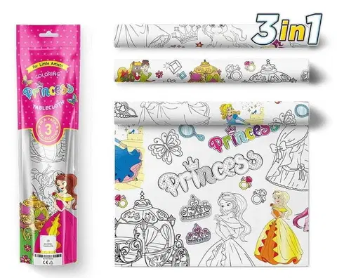 Kreatívne a výtvarné hračky PEXI - Maľovacie obrusy 3ks Princess
