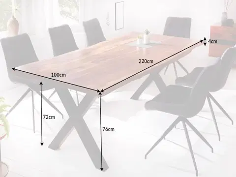 Jedálenské stoly Jedálenský stôl ATLAS Dekorhome 220x100x76 cm