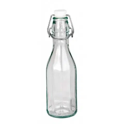 Fľaše na mlieko a sirupy Skleněná fľaša s clip uzáverom, 0,5 l, 6 ks
