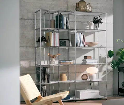 Bookcases & Standing Shelves Otvorený kovový regál »CN3«, biely