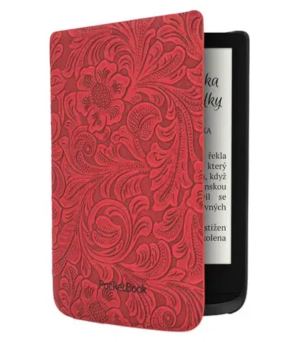 Čítačky e-kníh PocketBook PocketBook HPUC-632-R-F puzdro Shell red flowers, červené