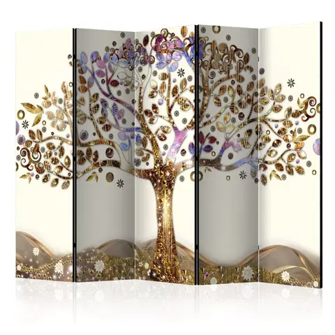 Paravány Paraván Golden Tree Dekorhome 225x172 cm (5-dielny)