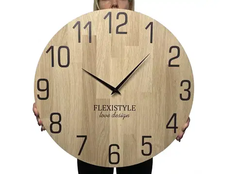 Hodiny Drevené nástenné hodiny Natur dub Flex z228-d-1, 50 cm