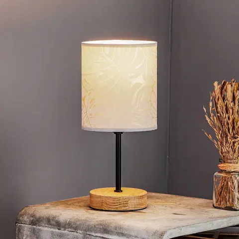 Lampy na nočný stolík BRITOP Stolná lampa Hierro potlačené papierové tienidlo