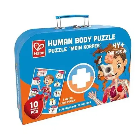 Od 100 dielikov Hape Veľké puzzle ľudské telo HAPE