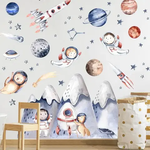Nálepky na stenu Nálepky na stenu - Malí astronauti a vesmír