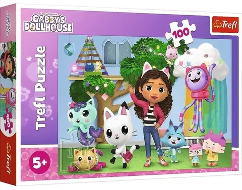 Hračky puzzle TREFL - Puzzle 100 - Gabbyin domček pre bábiky / Universal Gabby´s Dollhouse