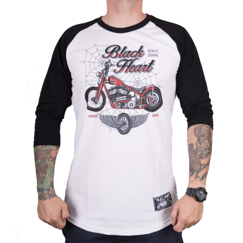 Pánske tričká Tričko s dlhým rukávom BLACK HEART Red Baron Chopper biela - L