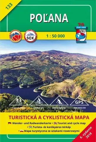 Turistika, skaly Poľana - TM 133 - 1: 50 000