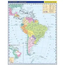 Amerika Jižní Amerika Obecně příruční politická mapa 1:33 000 000