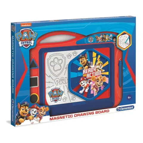 Drevené hračky Clementoni Magnetická kresliaca tabuľka Labková patrola, 34 x 47 x 3,5 cm