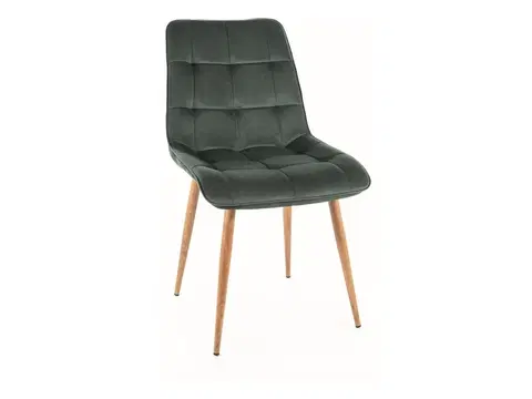 Jedálenské stoličky KIK D čalúnená stolička, zelená