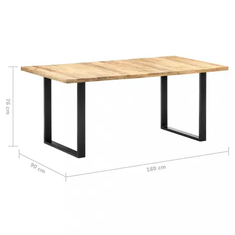 Jedálenské stoly Jedálenský stôl mangovníkové drevo/kov 180x90x76 cm