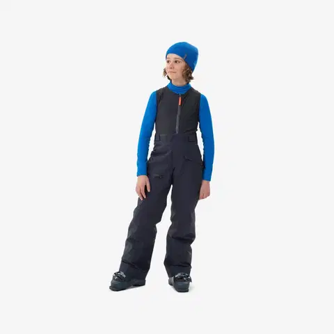 nohavice Detské lyžiarske nohavice 900 s chrbtovým chráničom tmavomodré