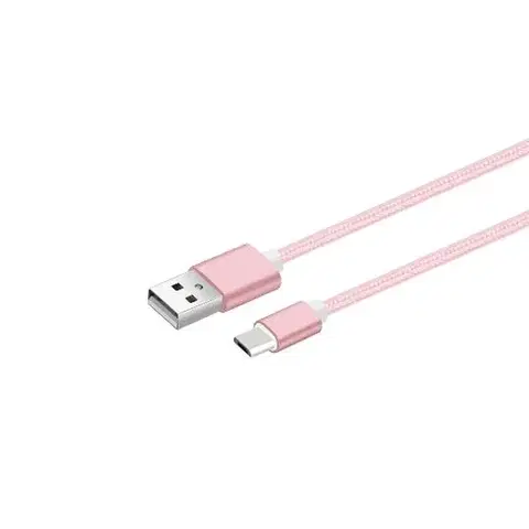 Dáta príslušenstvo Dátový a nabíjací kábel s Micro USB konektorom, dĺžka 1 meter, ružový SA510MU-PK
