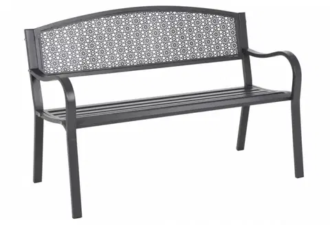 Záhradné lavice Záhradná kovová lavička GH671852 sivá