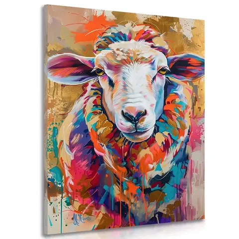 Obrazy zvierat Obraz ovca s imitáciou maľby