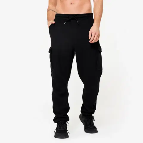nohavice Pánske nohavice 520 na fitness čierne