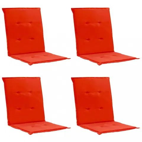 Záhradné sedáky Vodeodolné podušky na záhradné stoličky 4 ks Dekorhome Červená