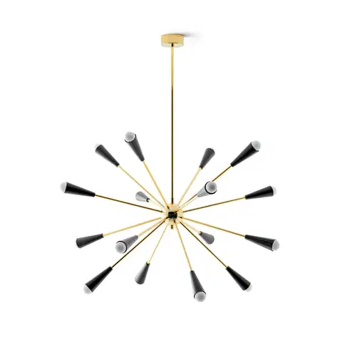 Závesné svietidlá Stilnovo Stilnovo Sputnik LED svietidlo, zlatá/čierna
