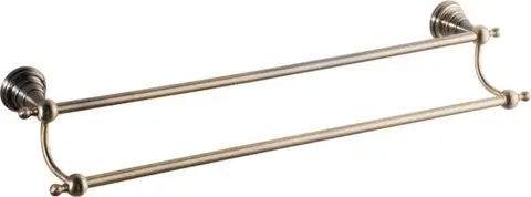 Držadlá k vani SAPHO - DIAMOND dvojitý držiak uterákov 600x130mm, bronz 1318-11