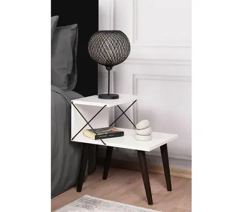 Nočné stolíky  Nočný stolík CROSS 55x50 cm biela 
