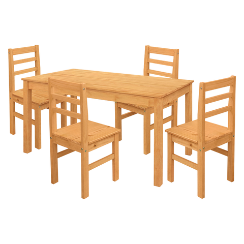Jedálenské sety Jedálenský stôl 11164V + 4 stoličky 1221V TORINO vosk