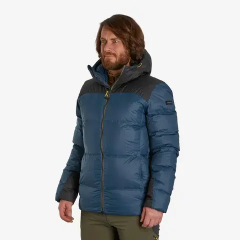 bundy a vesty Pánska páperová bunda MT900 na horskú turistiku s kapucňou do -18 °C