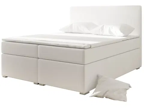 Postele NABBI Diana 180 čalúnená manželská posteľ s úložným priestorom biela