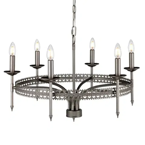 Lustre Elstead Visiaci luster Crown 6-plameňový