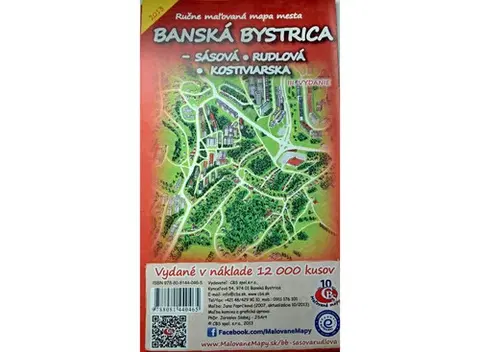 Slovensko a Česká republika Mapa Banská Bystrica - Sásová, Rudlová, Kostiviarska - III. vydanie, 2013