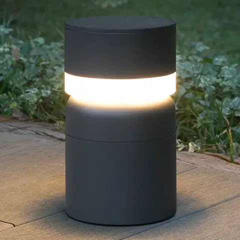 Vonkajšie stojanové svietidlá FARO BARCELONA Soklové LED svietidlo Sete, tmavosivé