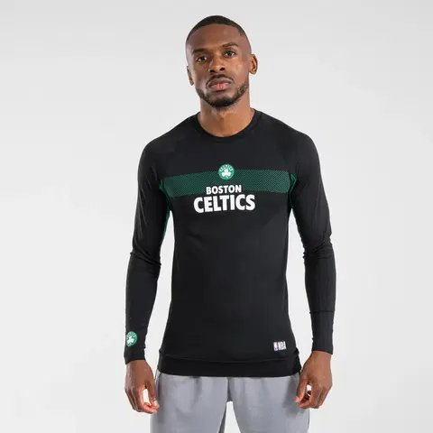 tričká Pánske spodné tričko NBA Celtics s dlhým rukávom čierne
