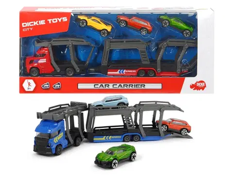 Hračky - autíčka DICKIE - Autotransportér 28 cm + 3 autíčka, 2 druhy